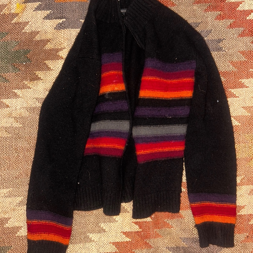 Wool zip up sweater